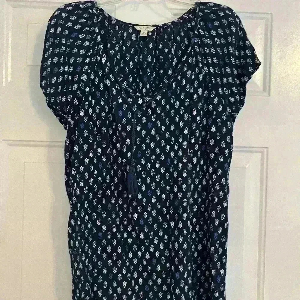 Blue and White Blouse Sonoma Medium